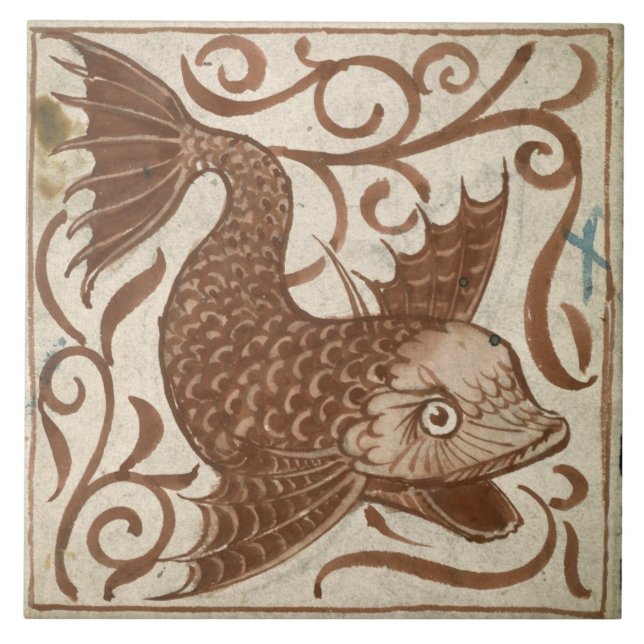 Sea Monster (w/c on paper) Tile (Front)