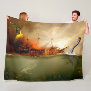 SEA MONSTERS FLEECE BLANKET