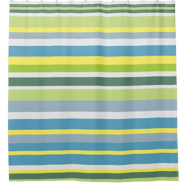 Sea Moode Stripes Shower Curtain (Front)