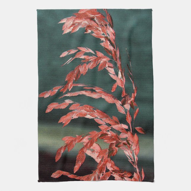 Sea Oats Abstract Tea Towel (Vertical)