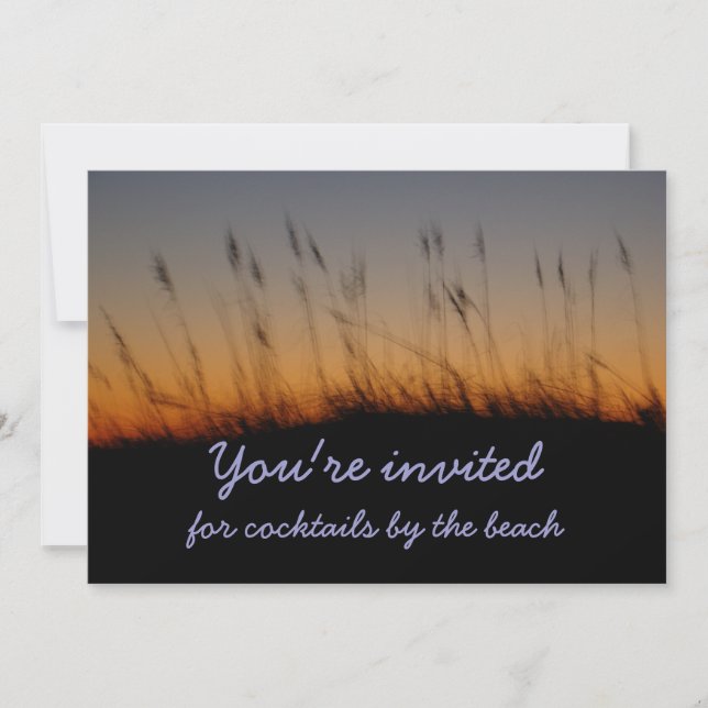 Sea Oats and Dunes at Sunset Invitation (Front)