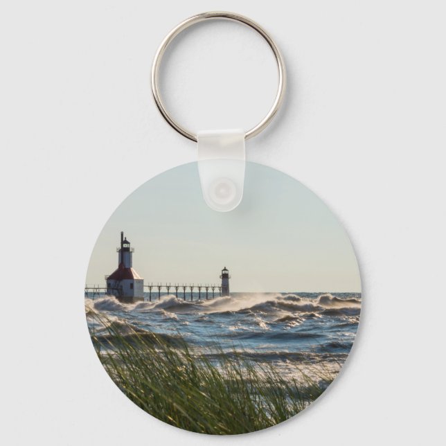 Sea Oats And St Joseph Key Ring (Front)