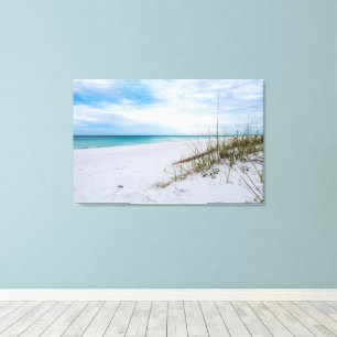 Sea Oats And White Sand Beach Morning Canvas Print