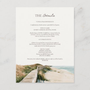 Sea Oats Boardwalk Outer Banks Wedding Details Enclosure Card