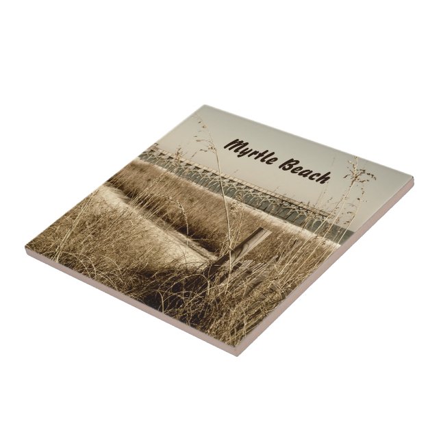 Sea Oats on the Dunes at Myrtle Beach Tile (Side)