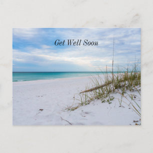Sea Oats White Sand Beach Morning Get Well Postcard