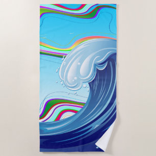 Sea Ocean big Wave Water Beach Towel