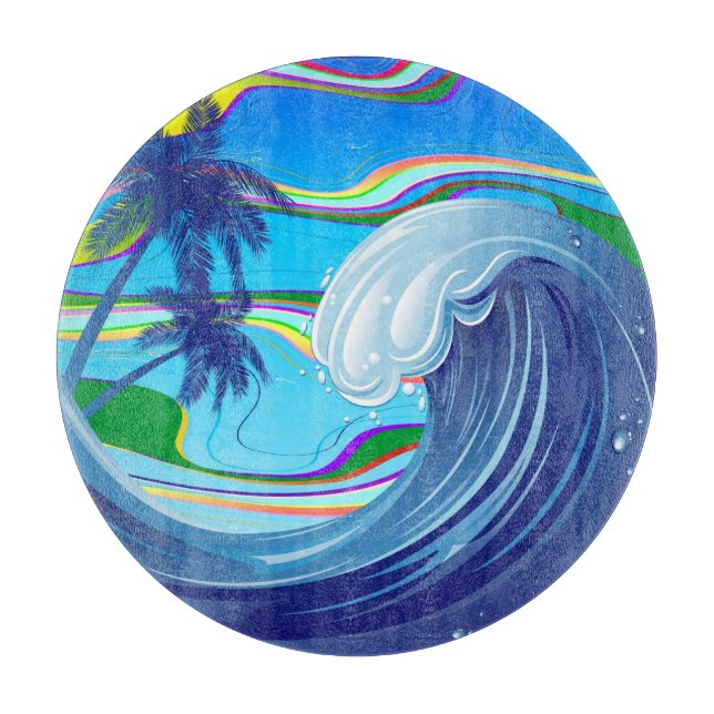 Sea Ocean big Wave Water  Cutting Board (Front)