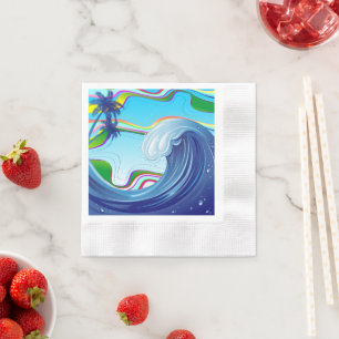 Sea Ocean big Wave Water Napkin