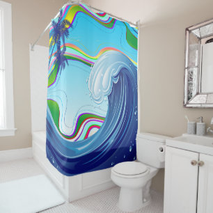Sea Ocean big Wave Water  Shower Curtain