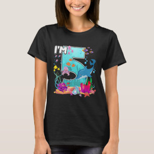 Sea ocean fish kids i`m 5 birthday boys girls 5 ye T-Shirt