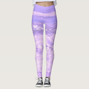 Sea Ocean Nature Waves Foam Water Purple Leggings