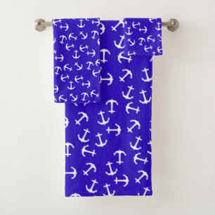 Sea Ocean Nautical Theme Anchor Captain Bath Towel Set