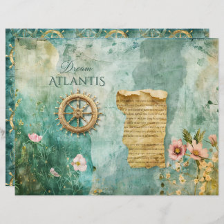 Sea Ocean Nautical Underwater Teal Scrapbook Paper