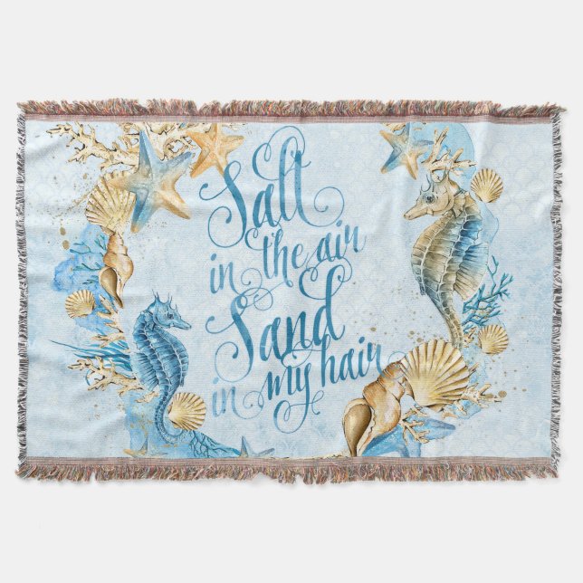 Sea & ocean pattern throw blanket (Front)