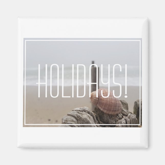 Sea Ocean Shell Waves Holidays Magnet (Front)