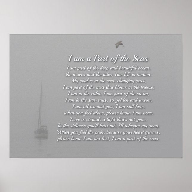 Sea Ocean Spiritual Sympathy Memorial Sailboat Poster (Front)