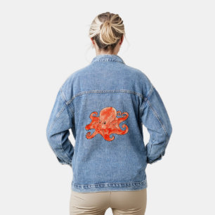 sea octopus denim jacket