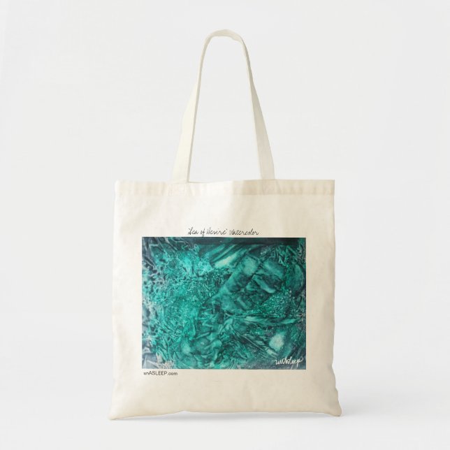 'Sea of Desire' watercolor canvas tote by unASLEEP (Front)
