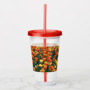 Sea of Firey Flowers Acrylic Tumbler