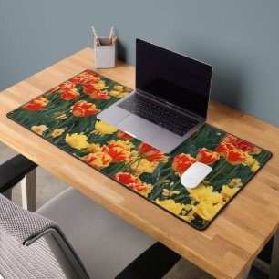 Sea of Firey Flowers Desk Mat