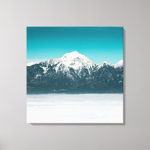 Sea of fog beneath the mountain canvas print
