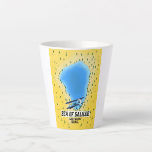 Sea of Galilee Israel map poster Latte Mug