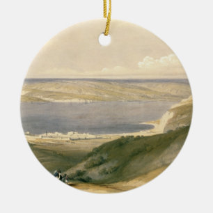 Sea of Galilee or Genezareth, looking towards Bash Ceramic Tree Decoration