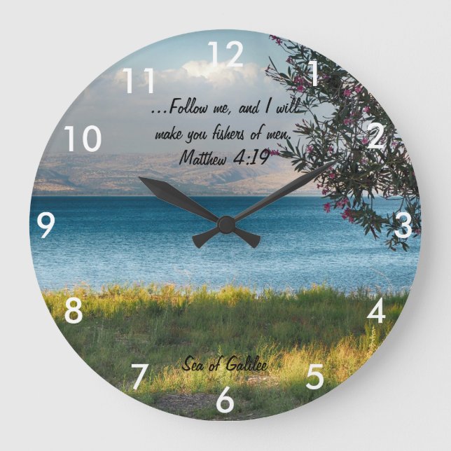 Sea of Galilee Scripture Large Clock (Front)