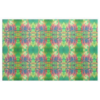 Sea of Green With Cubist Abstract Junks Fabric