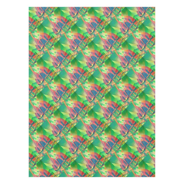 Sea of Green With Cubist Abstract Junks Tablecloth (Front)