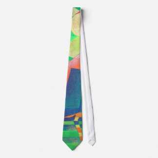 Sea of Green With Cubist Abstract Junks Tie