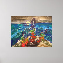 Sea of Harmony - Om Canvas Painting