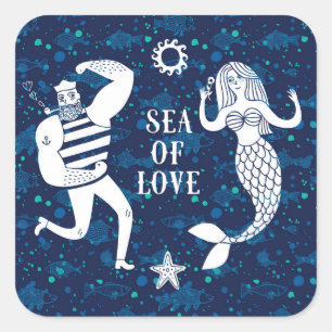 Sea Of Love Poster Square Sticker