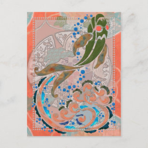 Sea of Peace Asian Folk Art Postcard