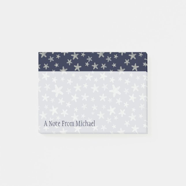 Sea Of Starfish Pattern | Add Your Name Post-it Notes (Front)