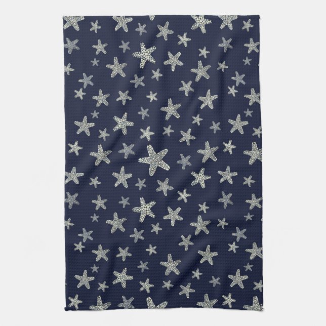 Sea Of Starfish Pattern Tea Towel (Vertical)