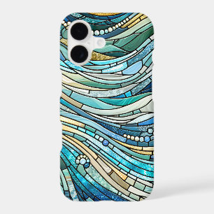 Sea of Waves Teal Mosaic Fine Art