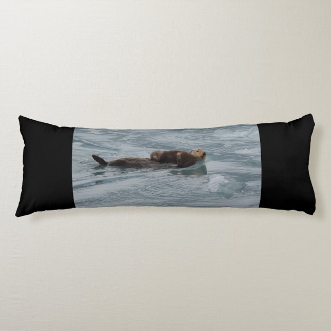 sea otter and baby body cushion (Front)