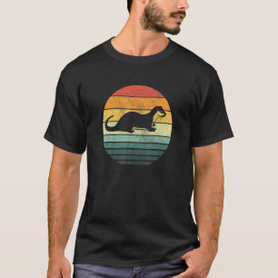 Sea Otter Animal Sunset Retro Vintage 70s Nature L T-Shirt