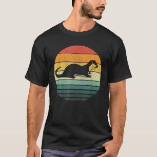 Sea Otter Animal Sunset Retro Vintage 70S Nature L T-Shirt