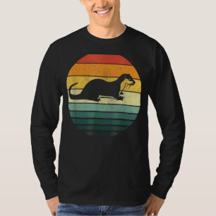 Sea Otter Animal Sunset Retro Vintage 70s Nature T-Shirt