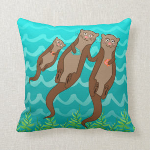 Sea Otter Family Cushion