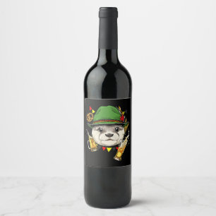 Sea Otter Germany Oktoberfest Party Beer Fest Otte Wine Label