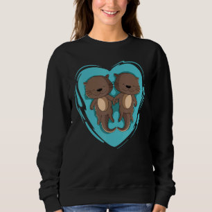 Sea Otter Holding Hands Animal Lover Sweatshirt