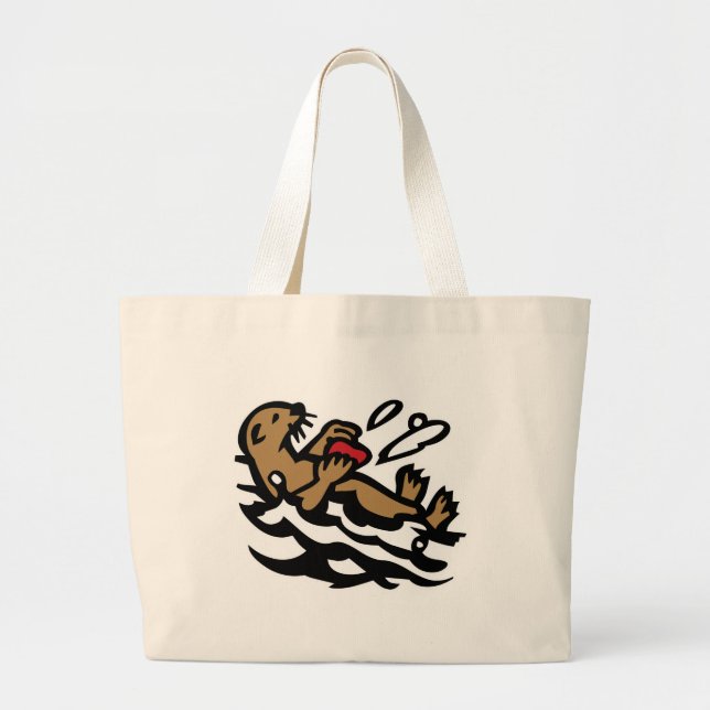 Sea otter large tote bag (Front)