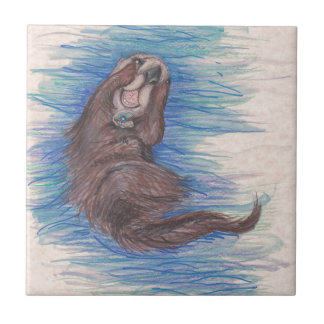 Sea Otter Little Wild Animal Critter Cute Tile