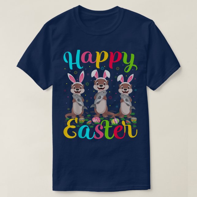 Sea Otter Lover Easter Egg Bunny Sea Otter Happy E T-Shirt (Design Front)
