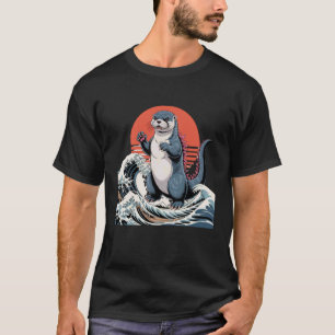 Sea Otter Merch Otter Retro Japanese Art Vintage S T-Shirt