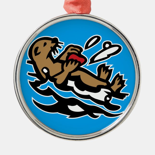 Sea otter metal tree decoration (Front)